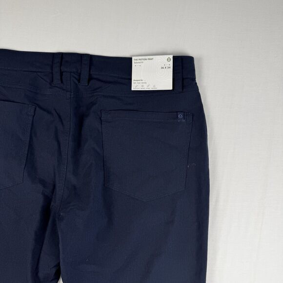 NWT Tasc Motion Tailored Fit Classic Navy Blue Chino Bamboo Pants Mens 36x34‎ - Picture 8 of 10